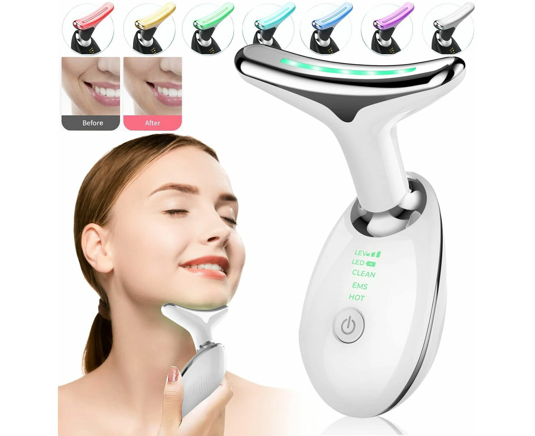 3PCS  Rejuvenation Massager Neck Anti Wrinkle Face Beauty Device Skin Lifting Tighten