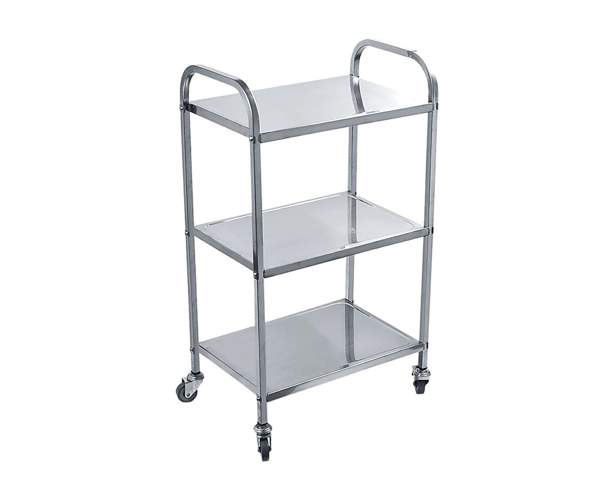 3 Tiers Food Trolley Cart Stainless Steel Utility Kitchen Dining Service