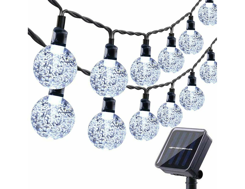 50 LED Garden Solar Lights, Waterproof String Lights Outdoor Fairy Lights Globe Crystal Balls Decorative Lighting for Garden Yard Home Party Wedding Christ