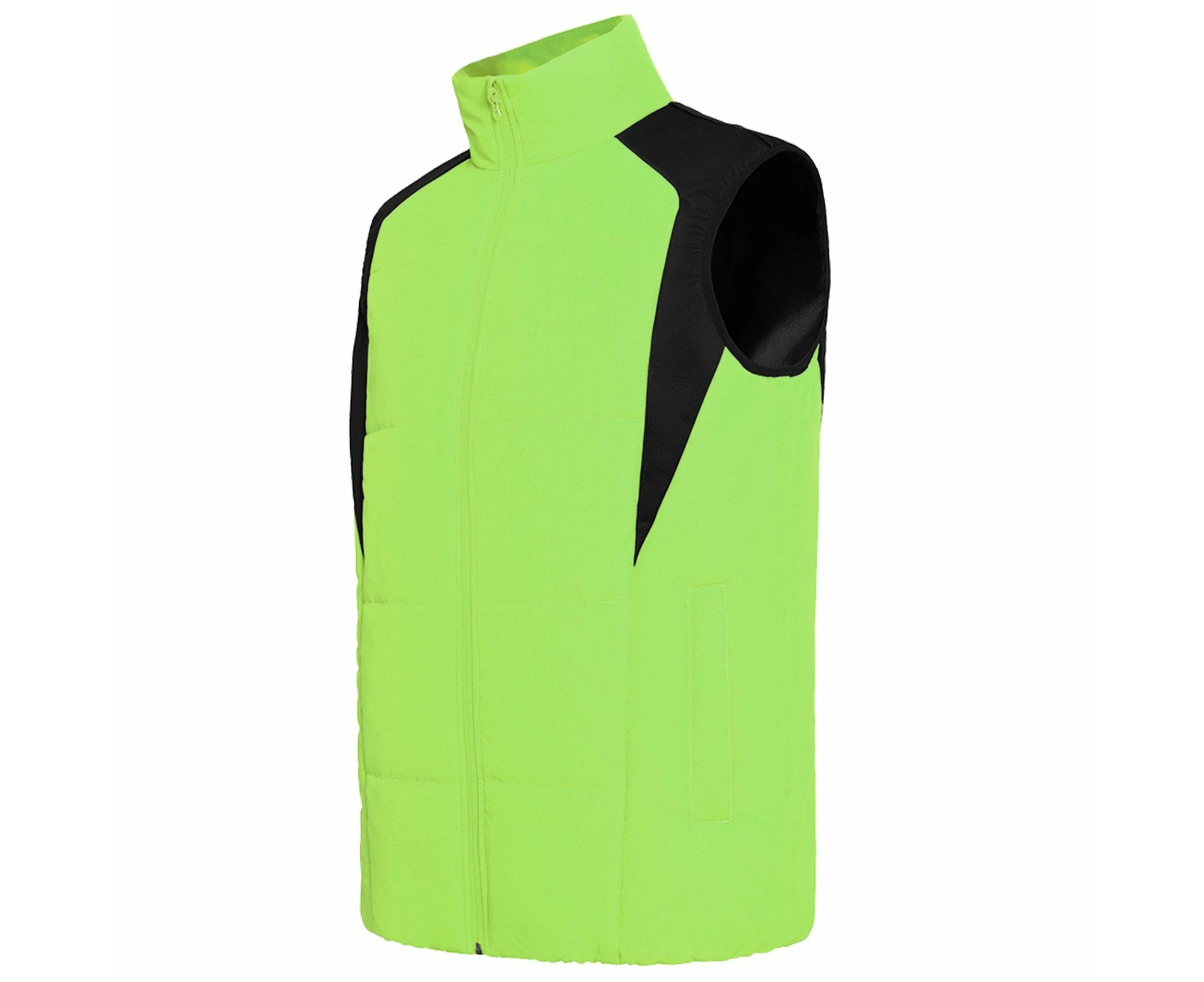 ISUSI Strike Puffer Vest, Hi Vis Work Safety BodyWarmer,Vegan Quilted,Down-Free - Yellow