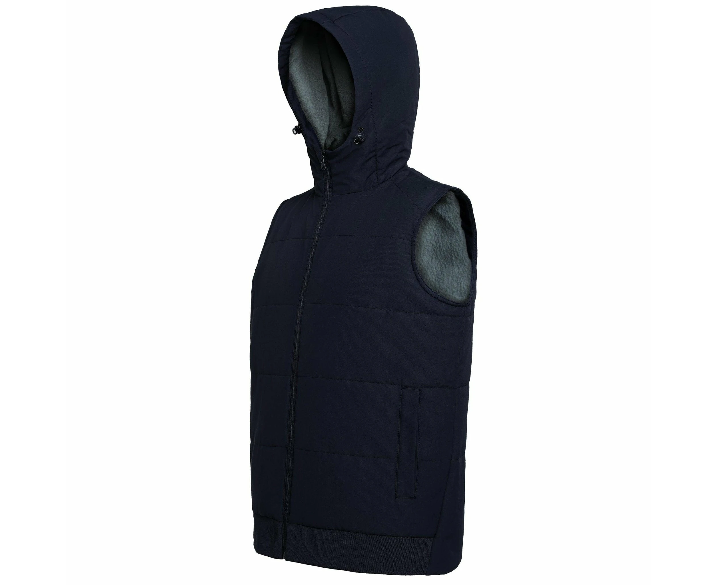 ISUSI Essential Hooded Puffer Vest, Vegan Quilted,Down-Free Eco - Navy Blue