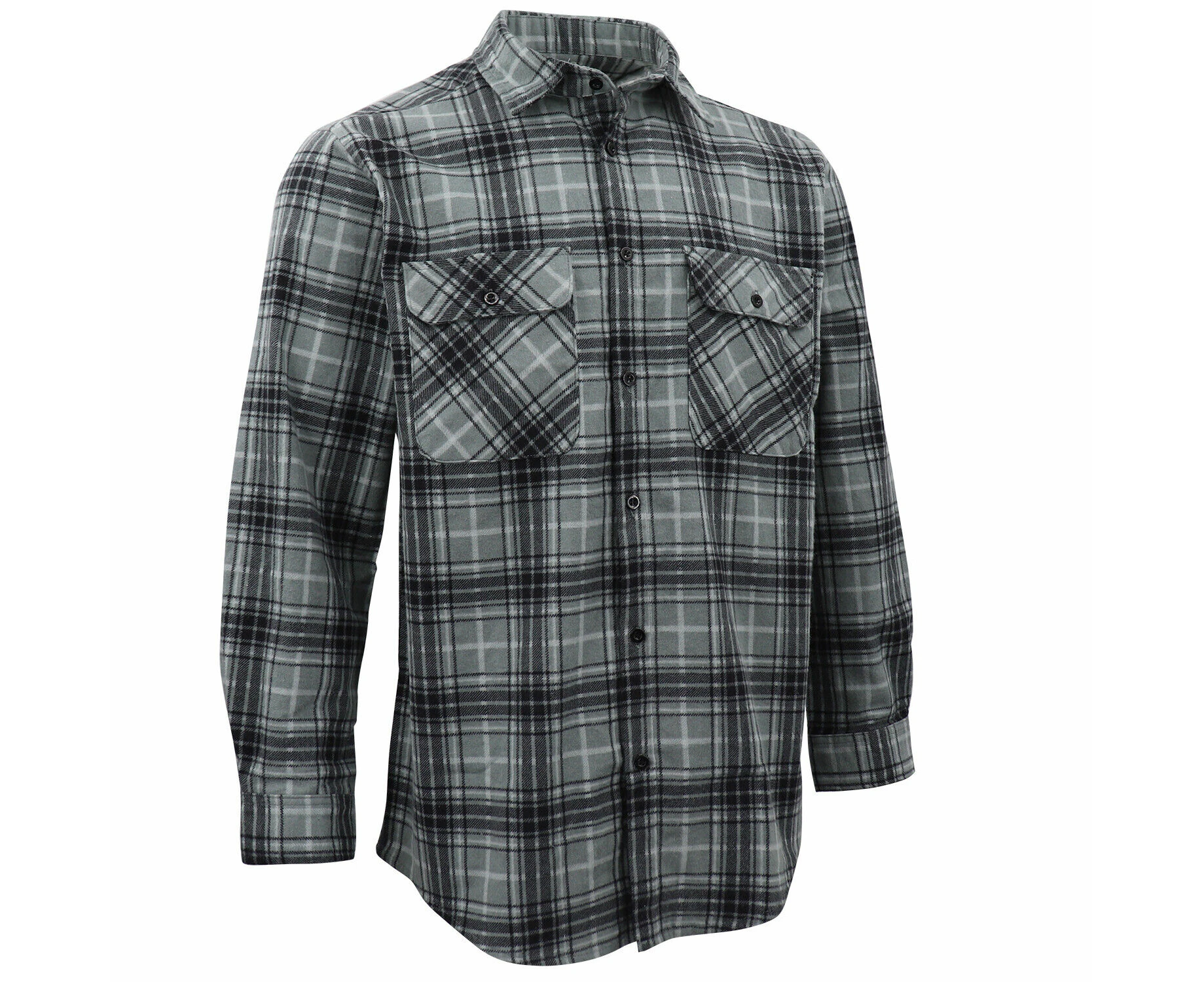 Men's 100% Cotton Flannelette Shirt Long Sleeve Plaid Check Flannel w Pockets