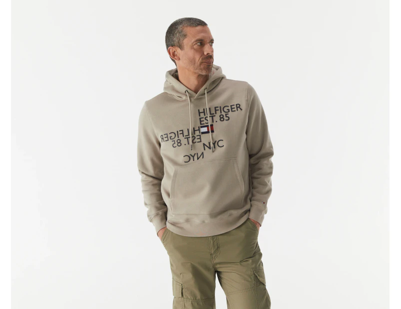 Tommy Hilfiger Men's Mirror Graphic Hoodie - Stone