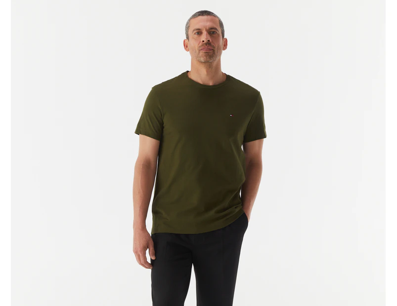 Tommy Hilfiger Men's Back Logo Tee / T-Shirt / Tshirt - Green Cliffs