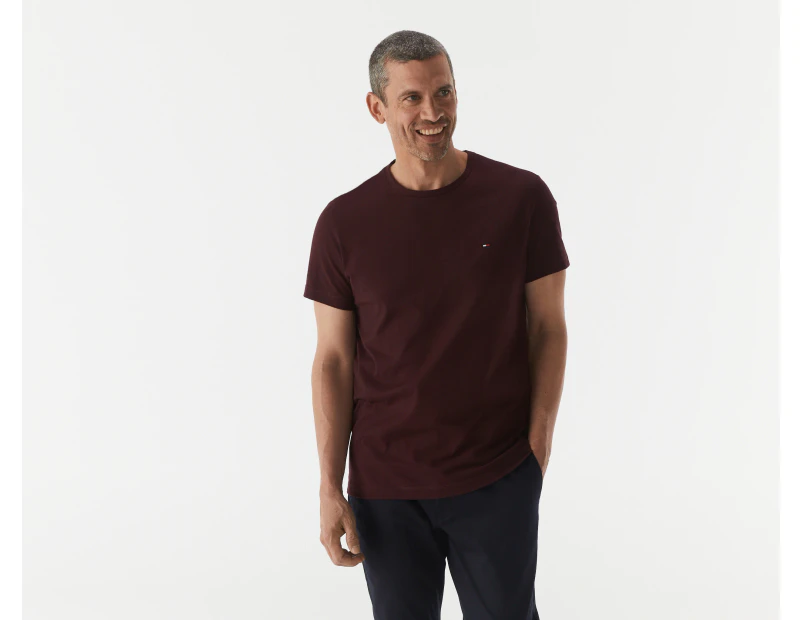 Tommy Hilfiger Men's Back Logo Tee / T-Shirt / Tshirt - Dark Cabernet