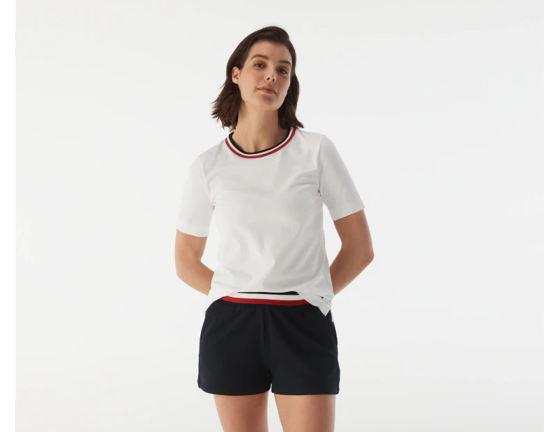 Tommy Hilfiger Women's Essential Crew Neck Short Sleeve Tee / T-Shirt / Tshirt - Fresh White