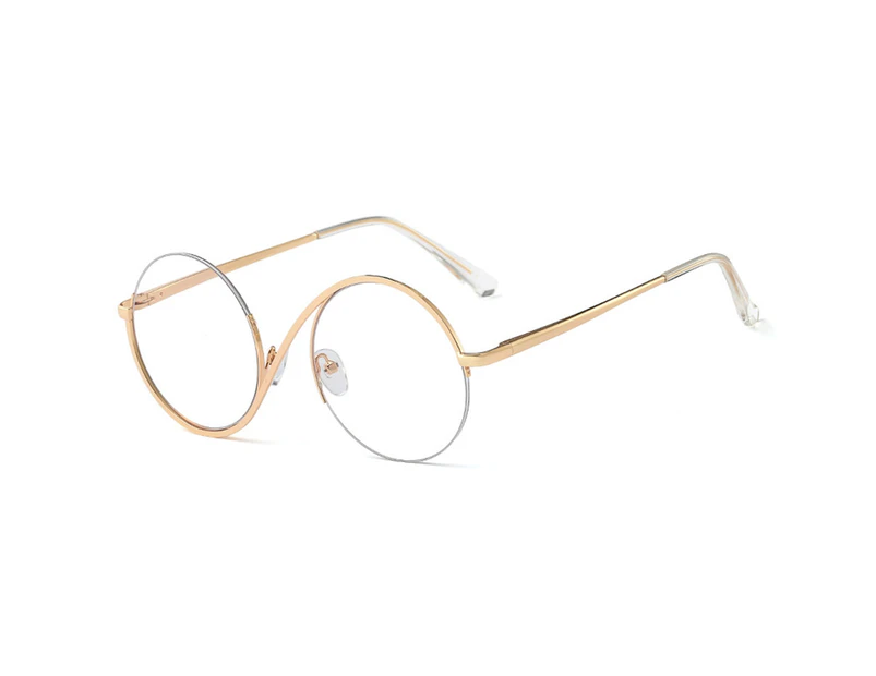 All-match Anti-blue Light Glasses Protect Eyes Metal Portable Anti-slip Frame Eyeglasses for Daily-Golden