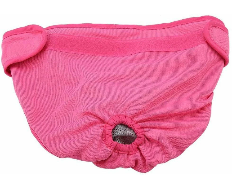 Reusable Pet Hygiene Diapers Sanitary Pants - Blue/Pink - Pink