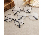 Vintage Women Men Round Circle Metal Spectacles Optical Glasses Eyeglasses Frame-Coffee