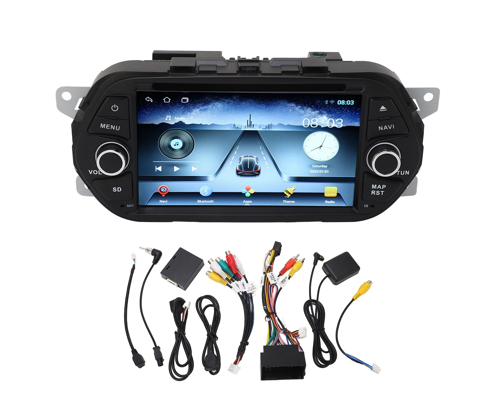 Car Stereo 7in Touch Screen for Android 12 Wifi Bluetooth GPS Navigation Wireless Carplay Replacement for FIAT TIPO EGEA