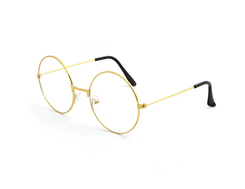 Vintage Women Men Round Circle Metal Spectacles Optical Glasses Eyeglasses Frame-Golden