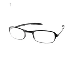 Foldable Unisex Reading Glasses +1 +1.5 +2 +2.5 +3 +3.5 +4.0 with Storage Case-Black 3.5