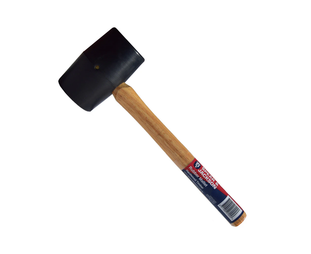 Spear & Jackson Rubber Mallet Timber Handle Woodworking Tool 16oz/450g Black