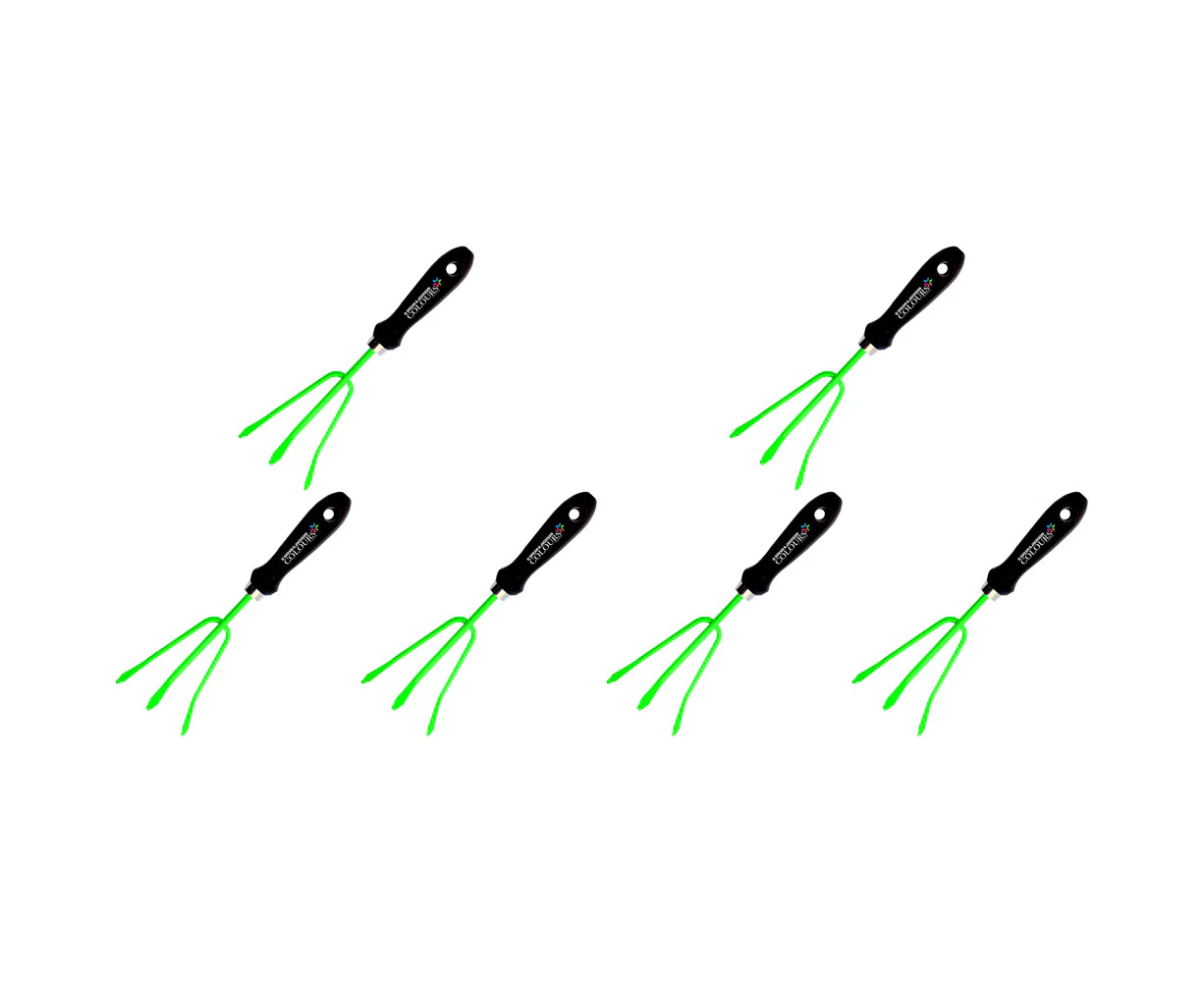 6PK Spear & Jackson Colours Garden Hand Cultivator/Tilling Aerating Green/Black