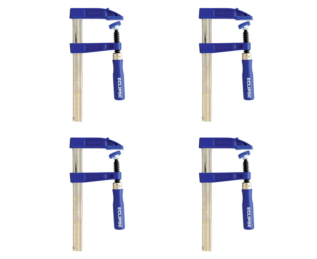 4PK Eclipse Pro Tools 250mm F Clamp 80 Series Throat Depth Workholding Tool Blue