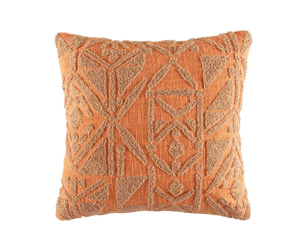 Kas Australia Samari Filled Cushion/Pillow Home Decor Square 50x50cm Orange