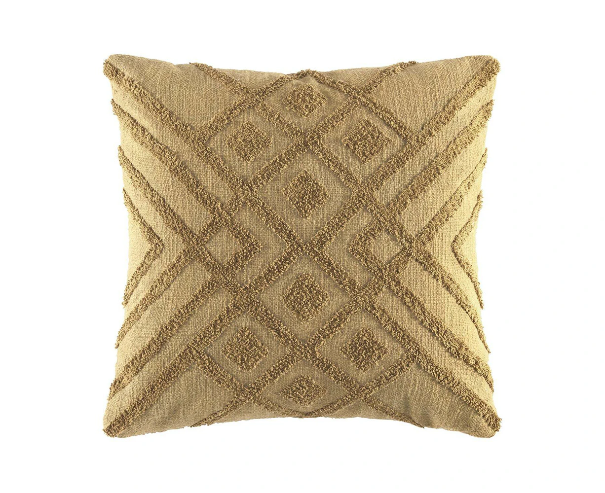 Kas Australia Navari Filled Cushion/Throw Pillow Decor Square 50x50cm Wheat