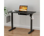 Advwin Electric Standing Desk Height Adjustable Ergonomic Sit Stand Desks 100 x 55 cm Whole Piece Desktop Black Frame+ Black Desktop