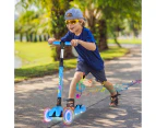 Advwin Kids Scooter Folding Kick Scooter with Music for Ages 3-12 Blue