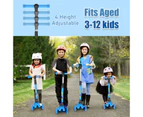 Advwin Kids Scooter Folding Kick Scooter with Music for Ages 3-12 Blue