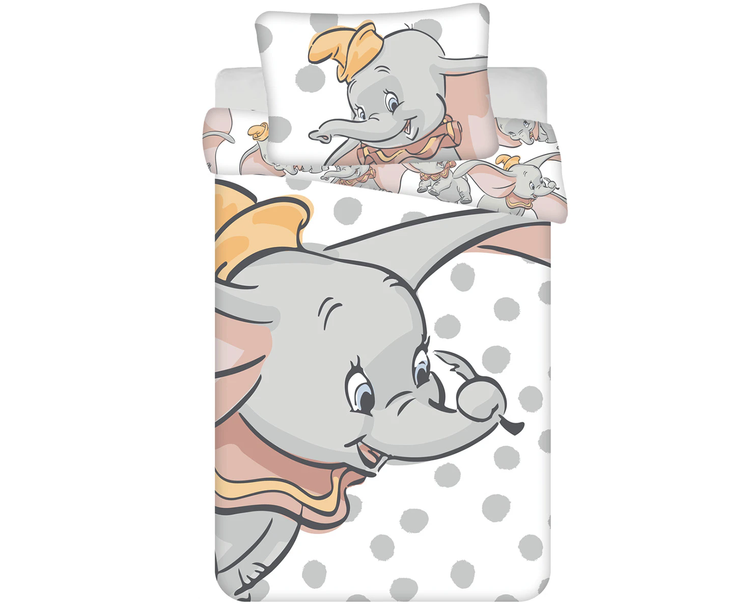 Disney Dumbo Feather Cotton Quilt Cover Set for Cot or Toddler Bed