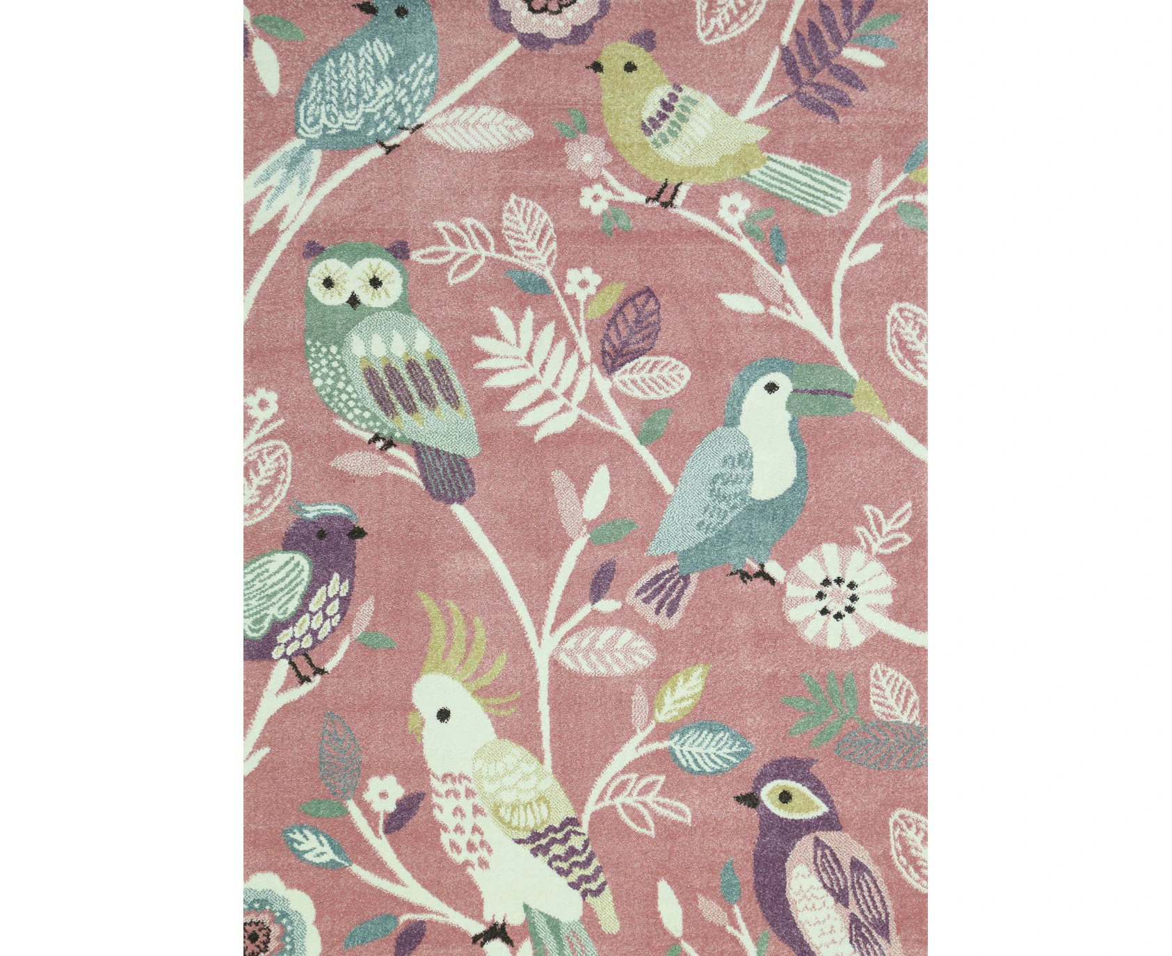 Happy Feet 230x160cm Bird Branches Rug - Pink