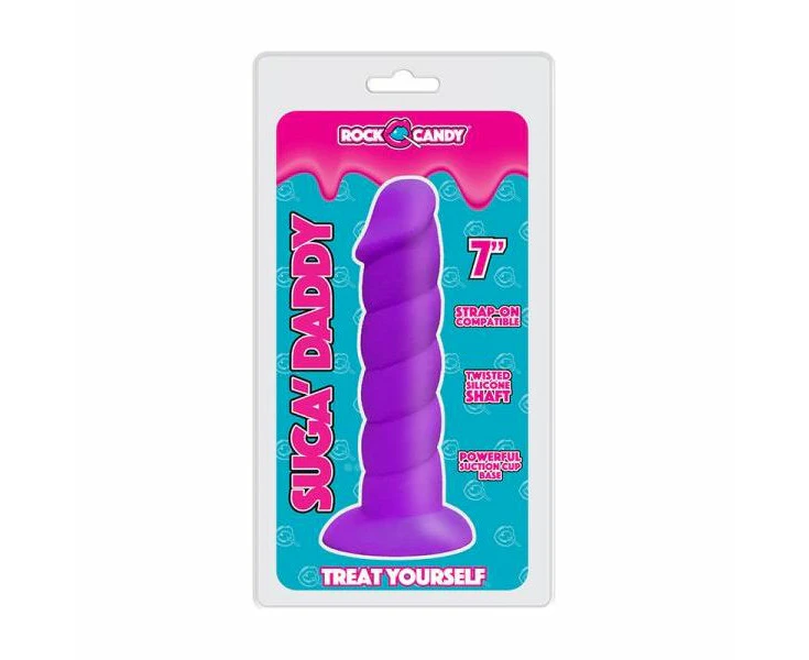 Rock Candy® Sugar Daddy® 7 Purple Silicone G Spot/p Spot Dildo