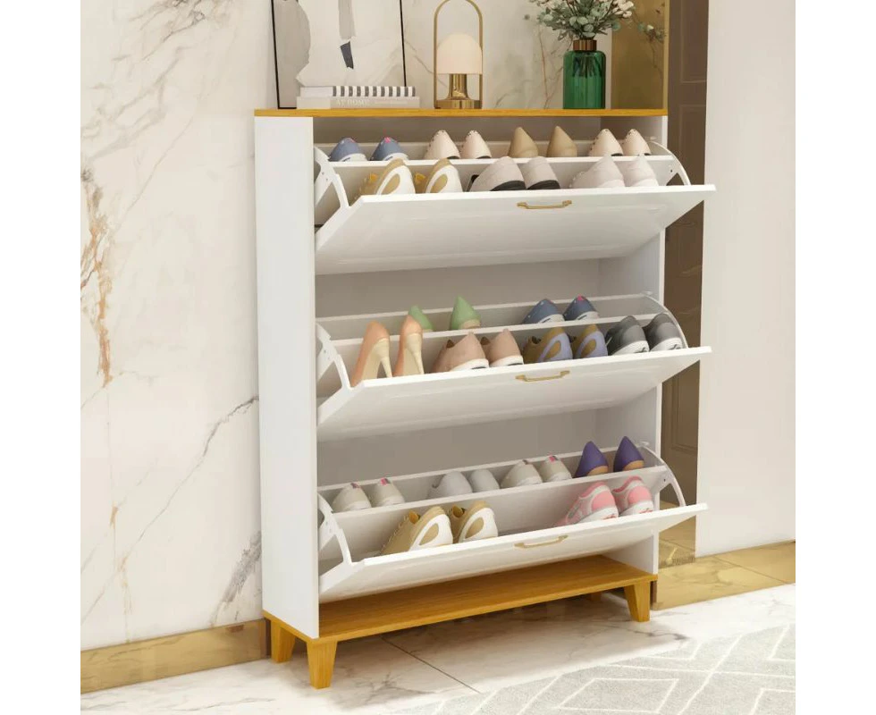 Shoe Storage Cabinet with Adjustable Shelves, Slim Narrow Shoe Storage Cabinet