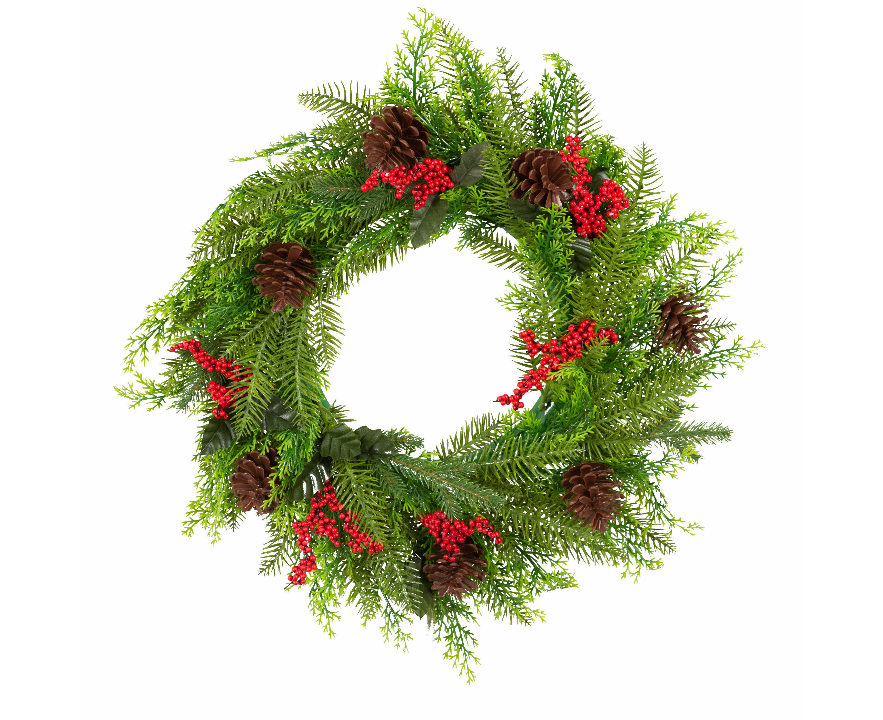 Santa's Helper Pine Cone Christmas Wreath Decor Xmas 50CM - Size: 50CM