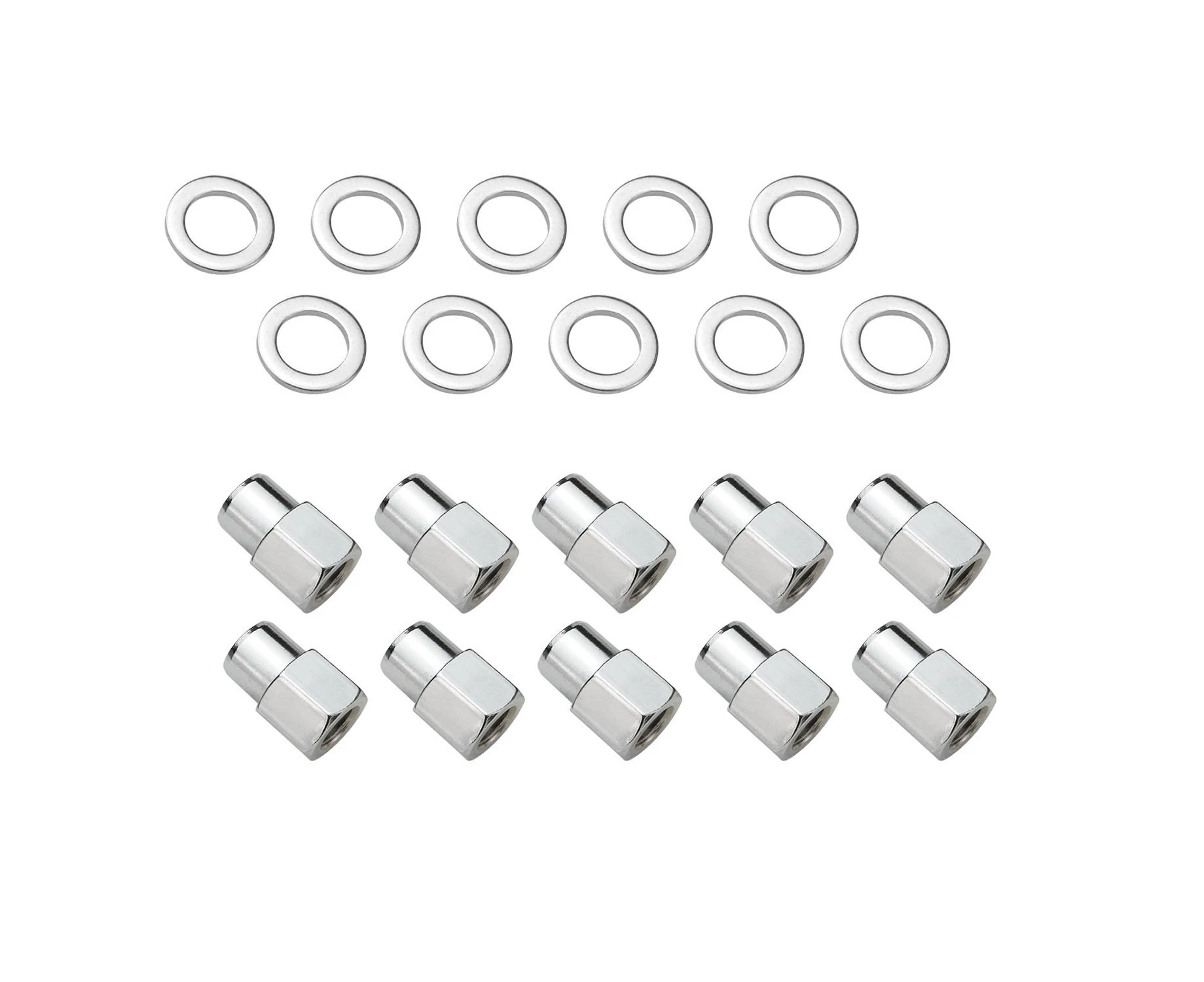 Street Pro Wheel Lug Nut Kit Chrome Open End Medium Mag Length 1.38 1/2' 0.55 Shank Set of 10