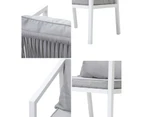 Livsip 2PCS Outdoor Furniture Chairs Garden Patio Lounge Set Steel Frame White