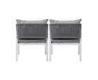 Livsip 2PCS Outdoor Furniture Chairs Garden Patio Lounge Set Steel Frame White