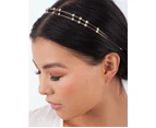 Rose Gold Double Row Diamante Star Headband