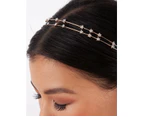 Rose Gold Double Row Diamante Star Headband