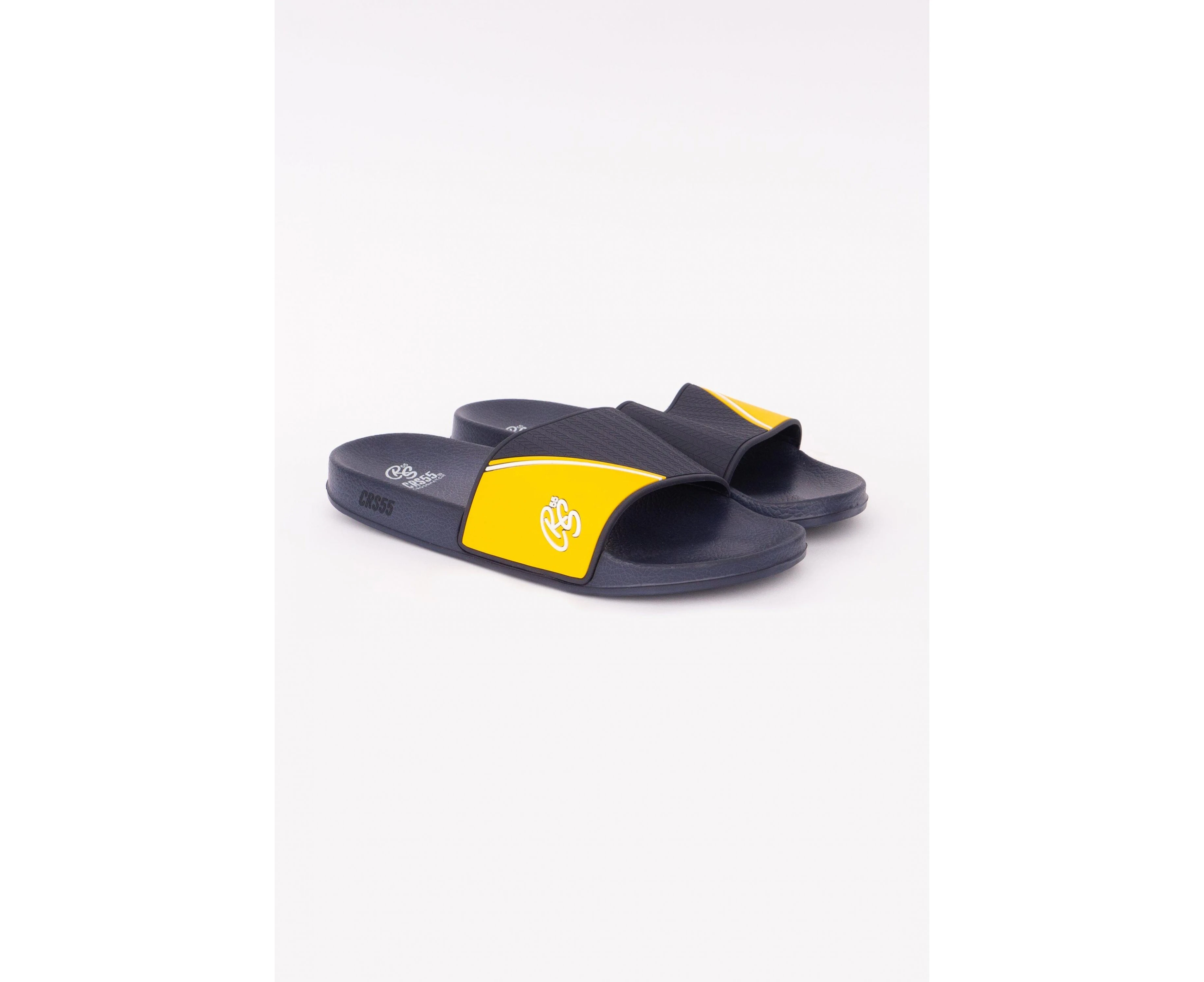 Crosshatch Mens Ventamoore Sliders (Navy/Yellow) - BG1078