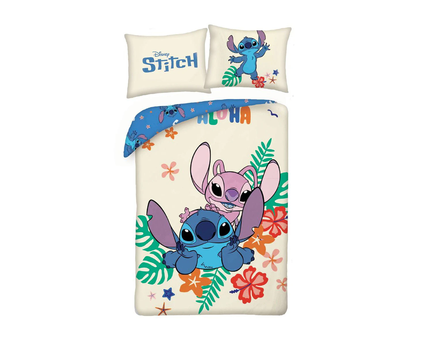 Lilo & Stitch Aloha Cotton Duvet Cover Set (Multicoloured) - AG3498