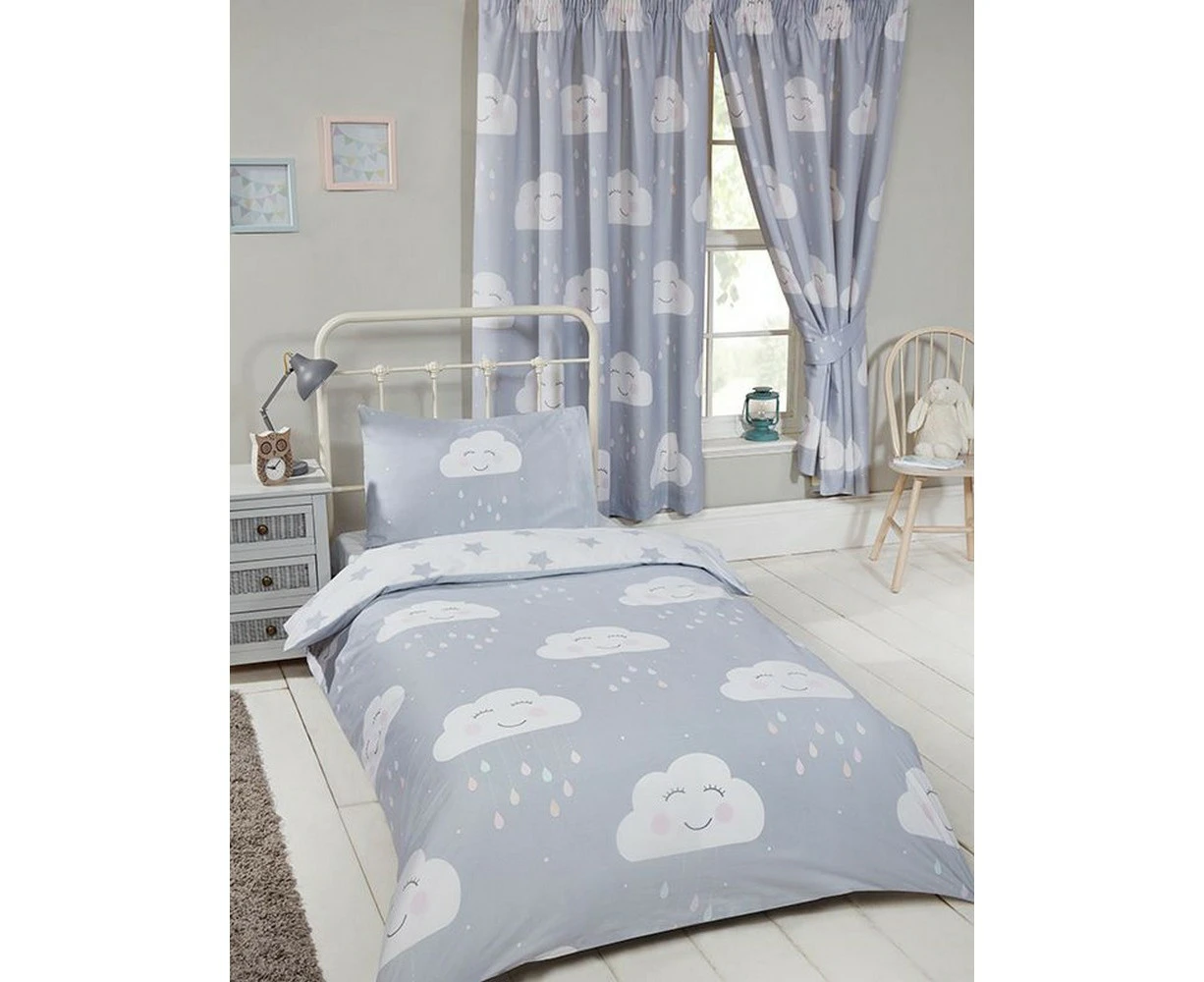 Bedding & Beyond Happy Clouds Duvet Cover Set (Grey/White) - AG696