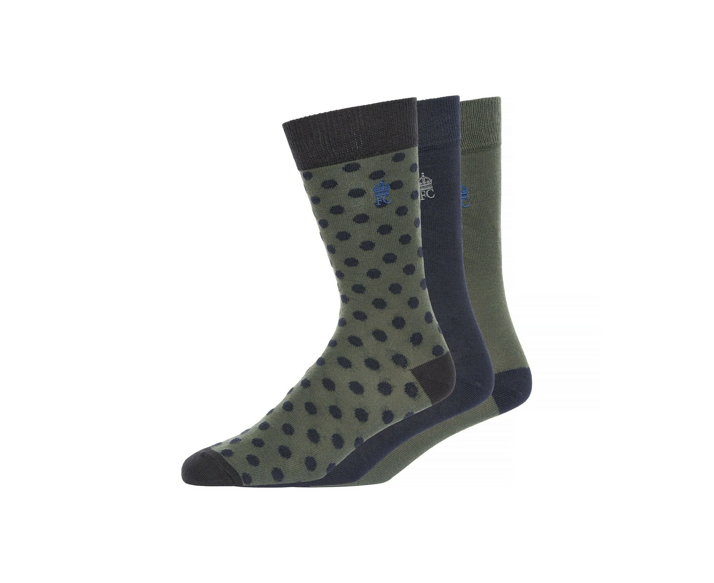 French Connection Mens Socks (Pack of 3) (Marine/Dark Green) - BG1293