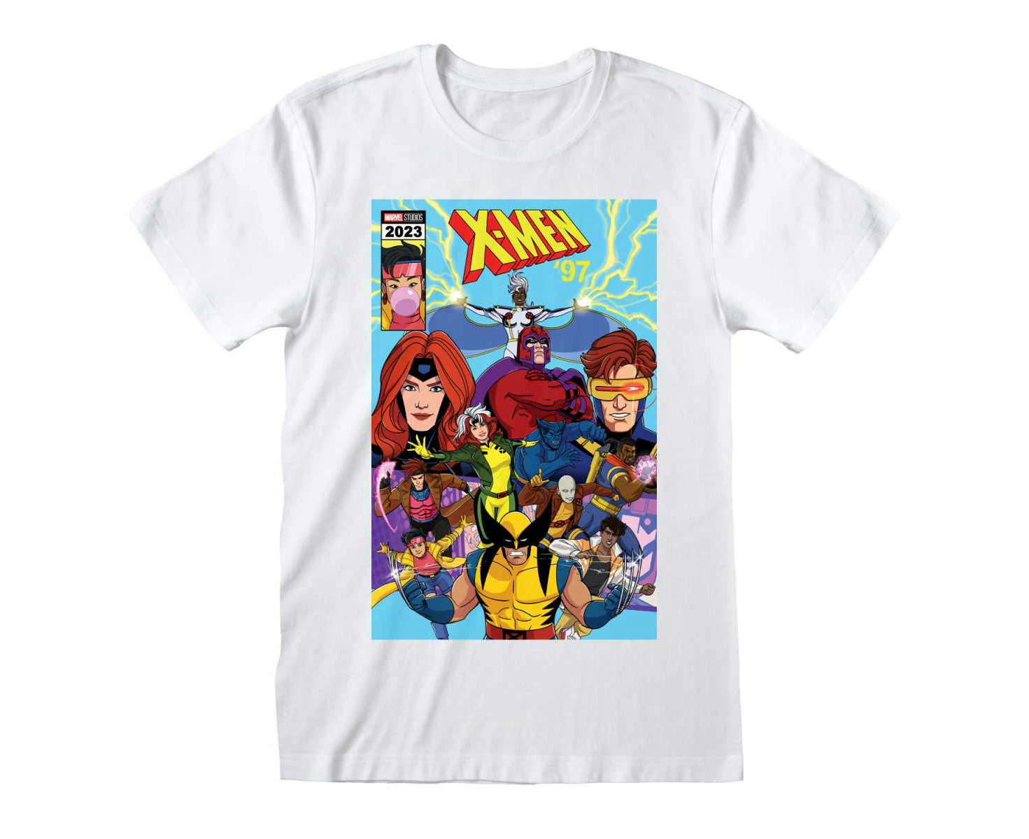 X-Men Unisex Adult Comic Cover T-Shirt (White) - HE1786