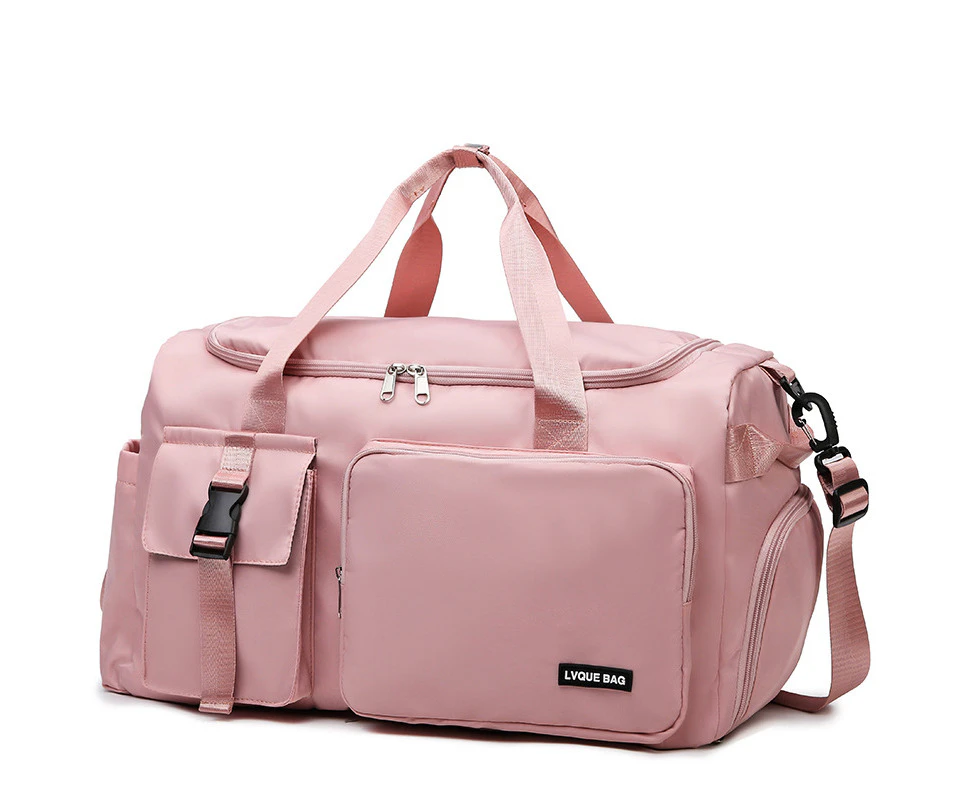 Gym Bag for Men Women 3 in 1 Duffle Bag and Gym Backpack with Shoes Compartment and Wet Pocket -Pink