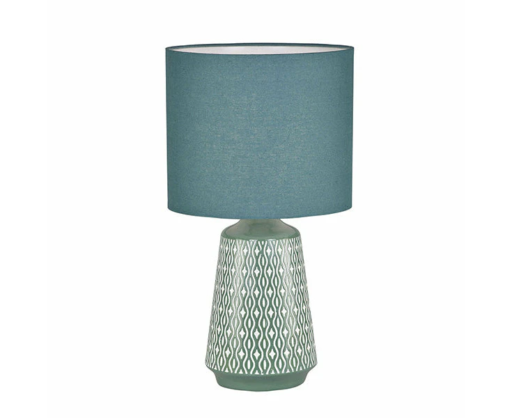 Stylish Ceramic Table Lamp With Shade - Green