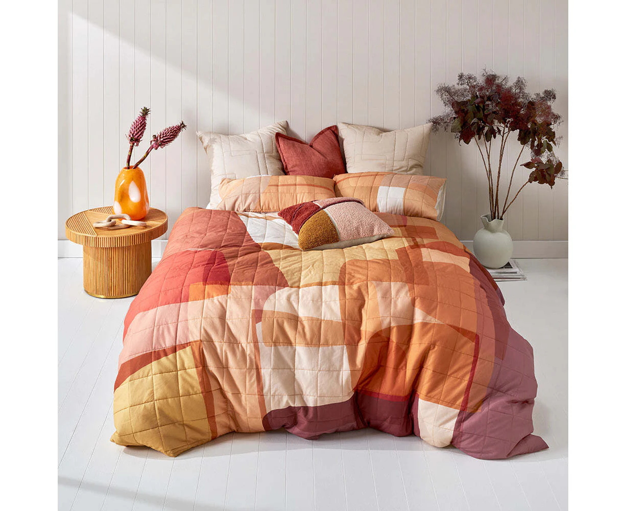 Kas Australia Chester King Bed Quilt Cover Set w/2x Pillowcases Multicoloured