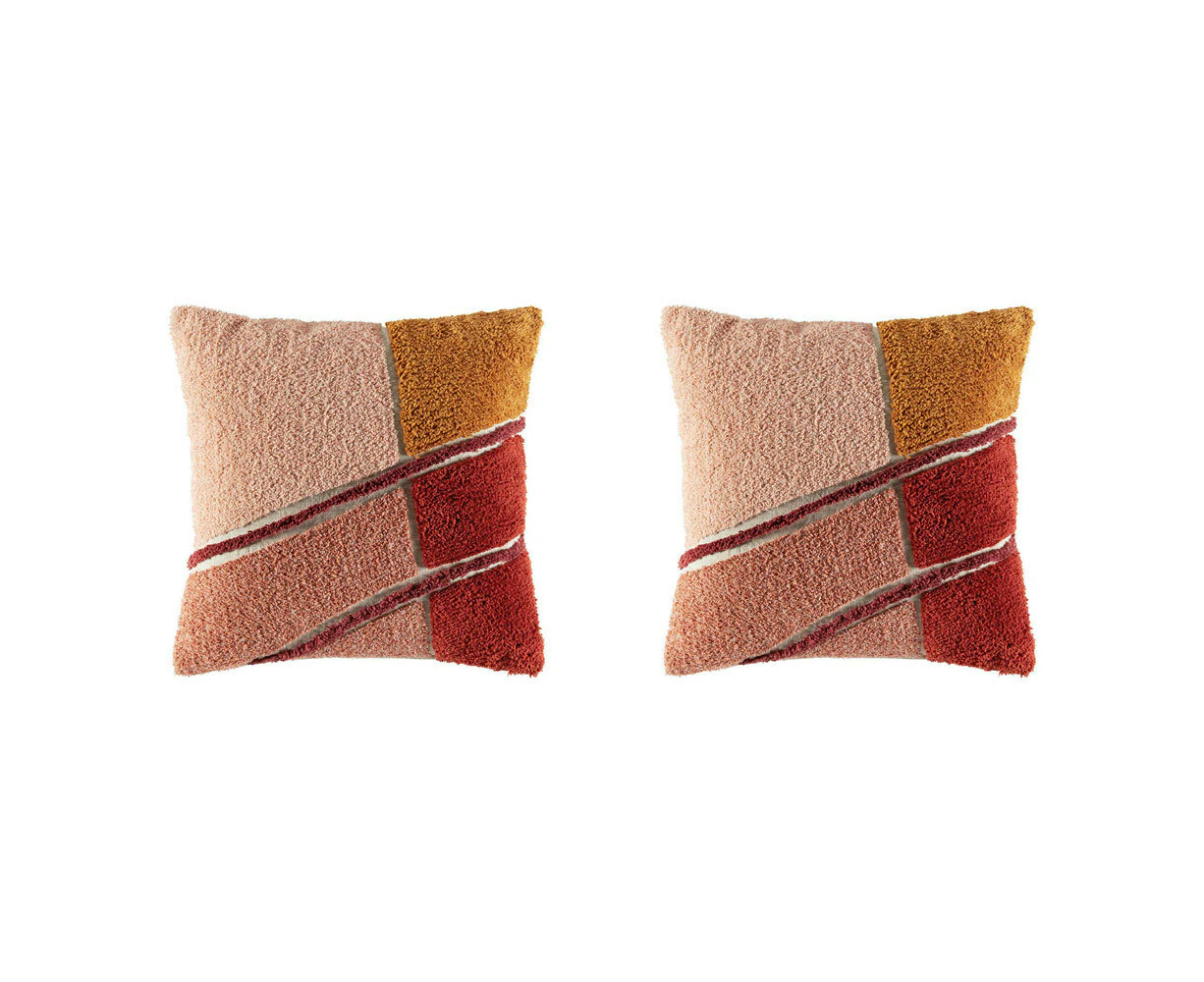 2x Kas Australia Chester Filled Cushion/Pillow Decor Square 50cm Multicoloured