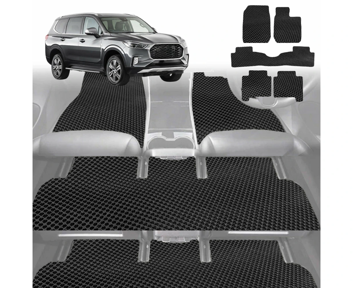 6D Diamond Car Floor Mats for LDV D90 2017-Current-Ultimate Set-Black-Outback GT