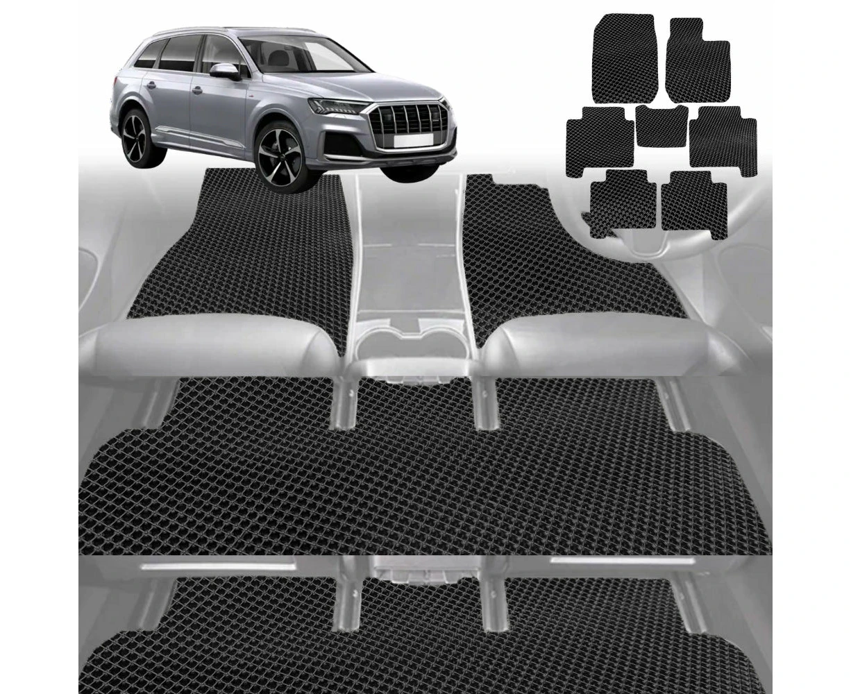 6D Diamond Car Floor Mats for Audi Q7 SQ7 2005-2015-Ultimate Set-Black-Outback GT