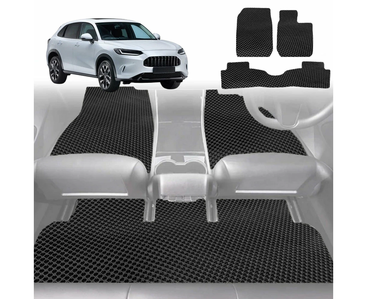 6D Diamond Car Floor Mats for Honda ZR-V 2023-Current-Full Set-Black-Outback GT