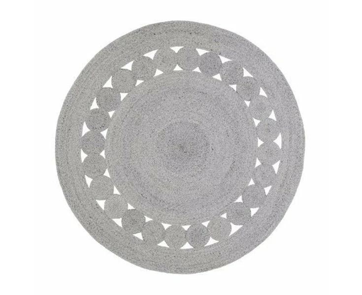 Kristi Cool Funky Round Blue Grey Rug 100Cm