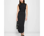 High Neck Drape Midi Dress - Lily Loves