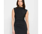 High Neck Drape Midi Dress - Lily Loves