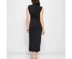 High Neck Drape Midi Dress - Lily Loves